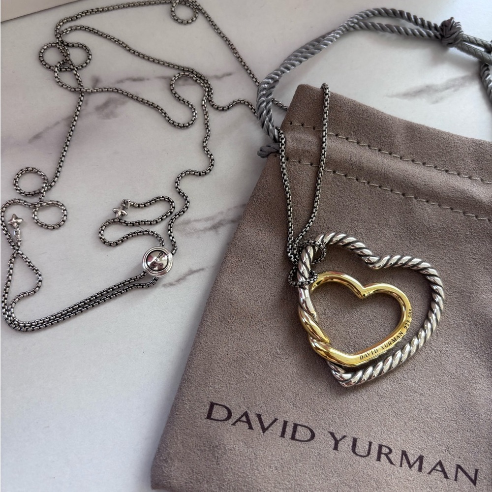 David Yurman Two-Tone Heart Necklace